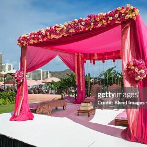 wedding pink canopy